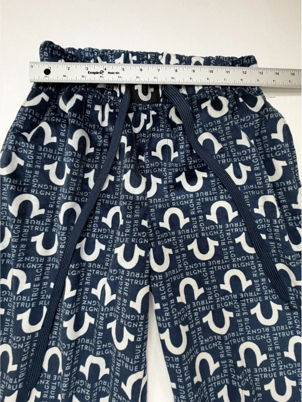 True Religion Men's Pajama Pants Loungewear Drawstring Logo Size S Blue